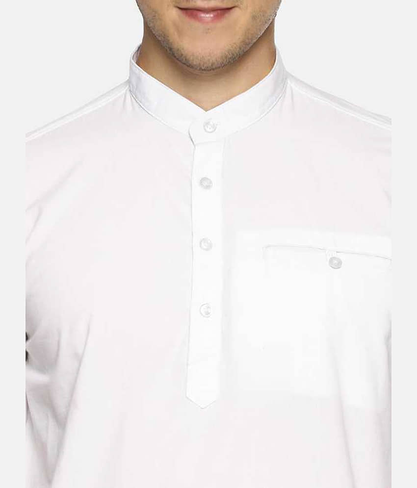 Springberry - Shirt Style 100 percent Cotton White Men's Kurta ( Pack of 1 ) view 2