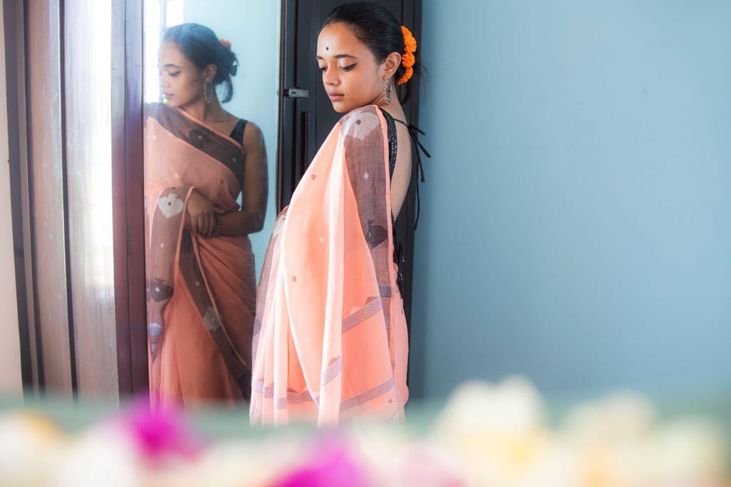 Kaisori Chandan handspun handwoven Jamdani saree view 2