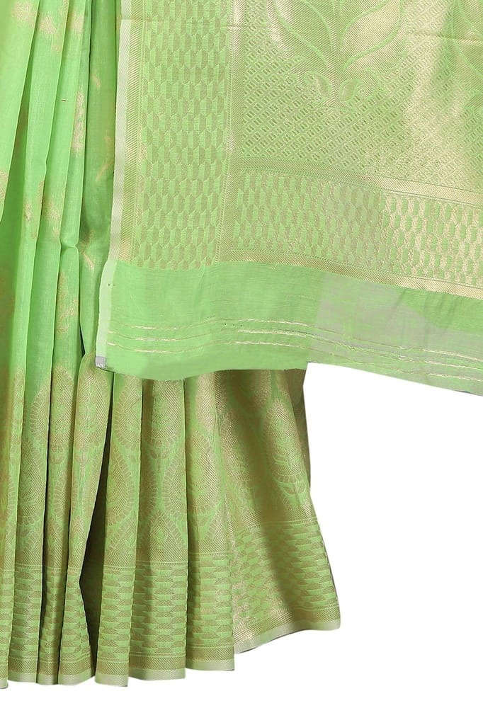 Silk Zone Women's Jamdani Cotton Woven Silk Saree with Blouse Piece view 2