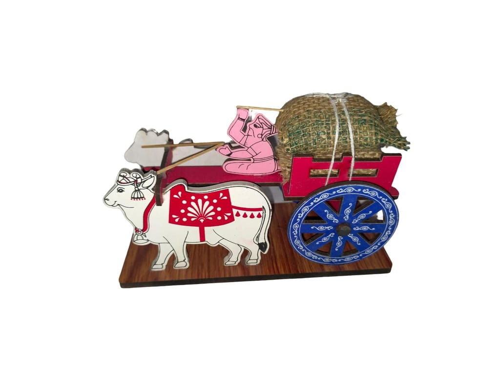 Wooden Ox-Cart Showpiece view 2
