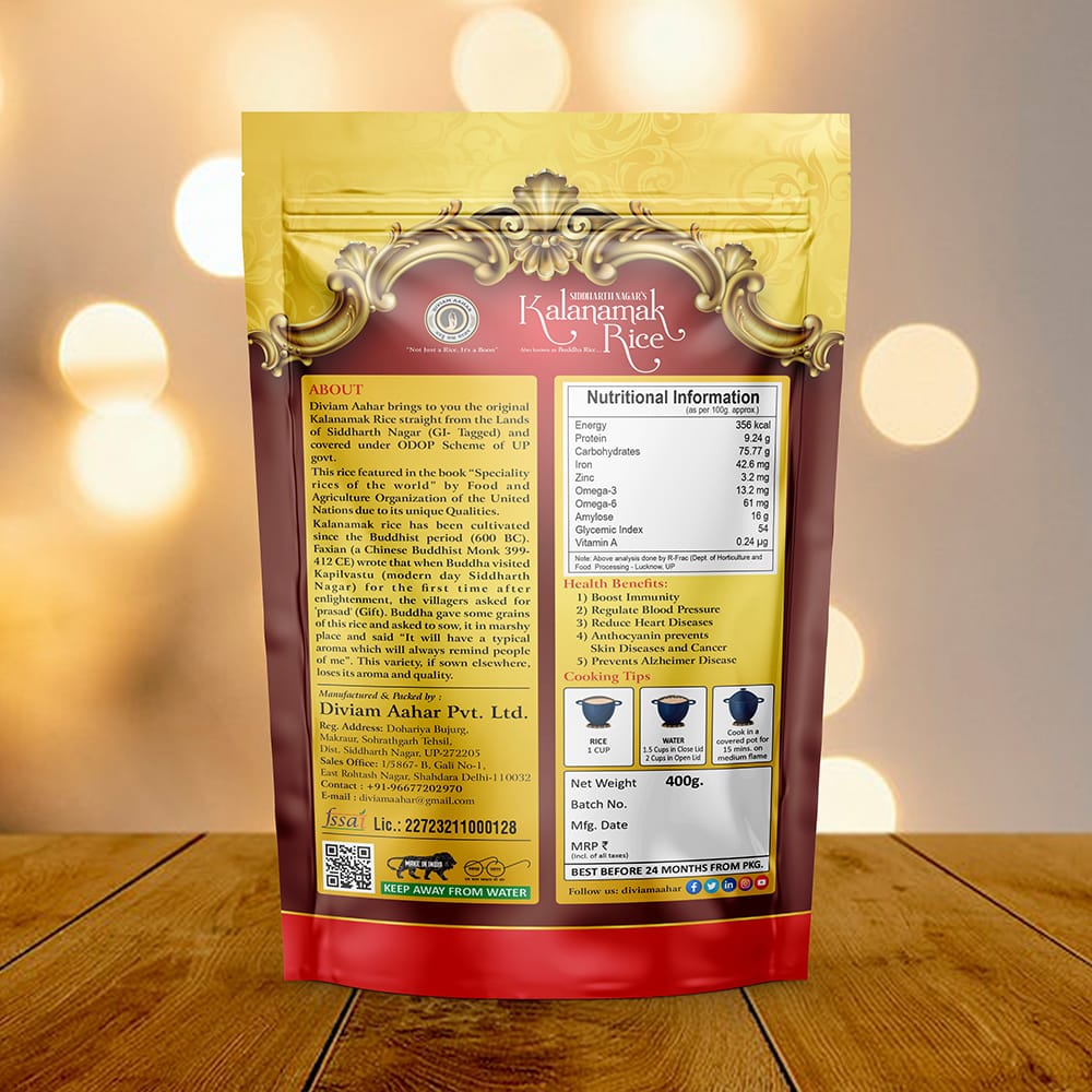 Kalanamak Rice Gold ( High Zinc, More iron, contain Omega 3&6, micronutrients like Anthocyanin and Vitamin) Low Glycemic Index view 2