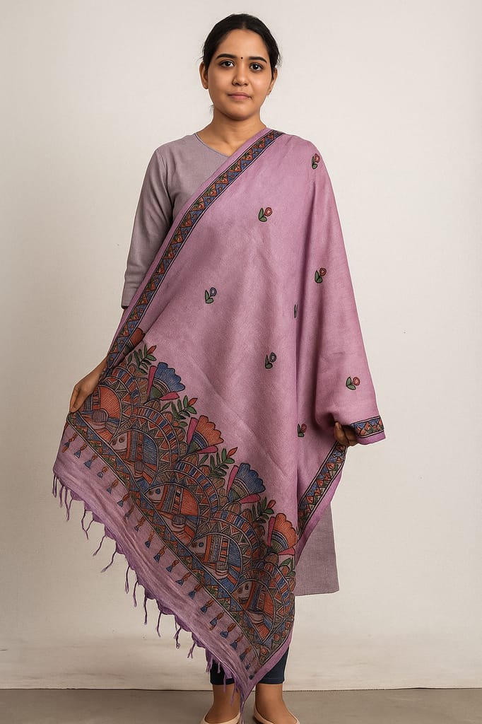 Hand-Painted Handloom Stole