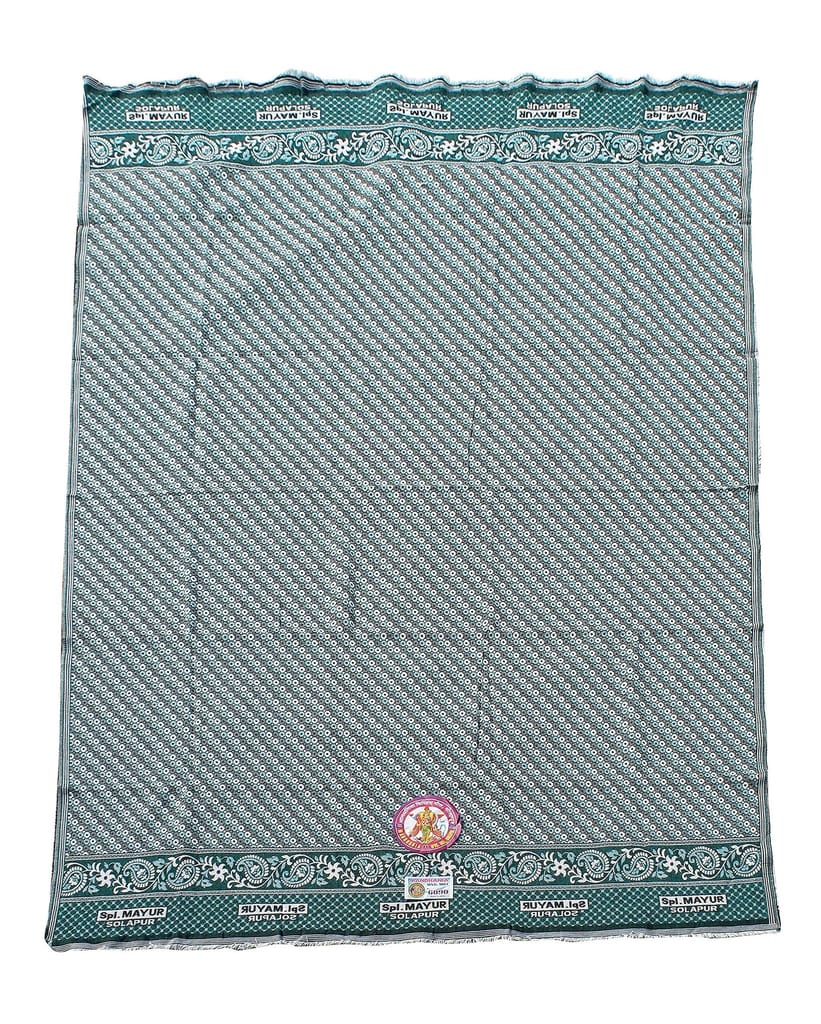 Mandhania Mayur Solapur Chaddar 100% Cotton Dailyuse Single Bed Blanket Pack of 1 Green view 2