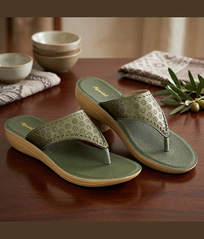 Ajanta Olive Women's Flip Flop view 2
