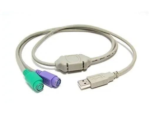 PS2 Active Adapter USB Type A Male to PS 2 Female Multicolor (Grey) view 2