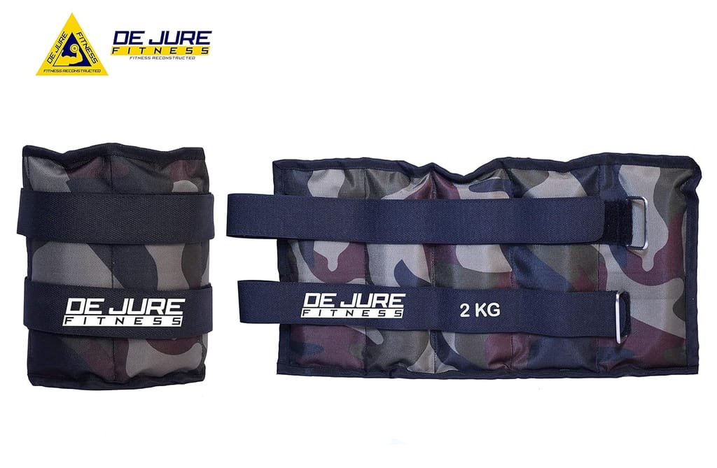 De Jure Fitness Ankle Weight Set, Wrist Weight Set, Leg Weight, Adjustable Strap,(E) Camouflage, Army Green (1 Pair) view 2