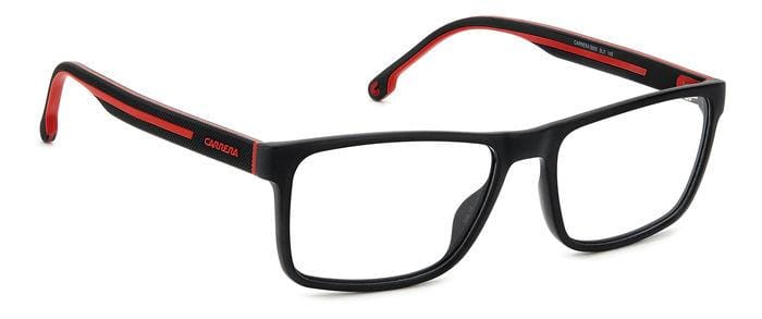Carrera 6641 Eyeglass Frames - Matte Black Crystal red Frame view 2