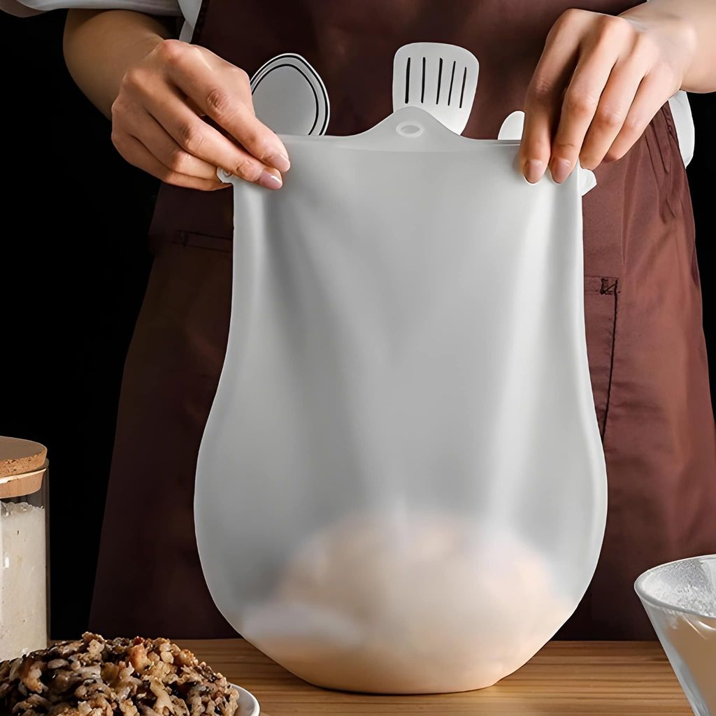 Heavy Quality Silicone Dough Kneading Bag Large | Reusable Dough Mixer & Kneader Bag for Roti, Bread, Pizza, Pastry & Tortilla | Flour Mixing & Dough Storage Bag | Multi functional Kitchen Tool (Original) view 2