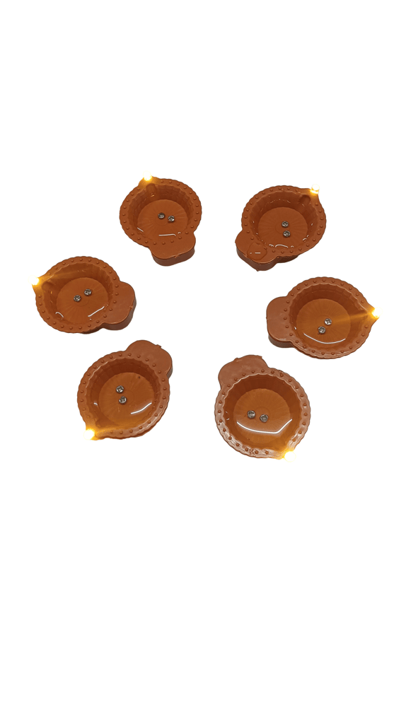 Pack of 6 Handmade Plastic Diyas for Diwali Decoration view 2