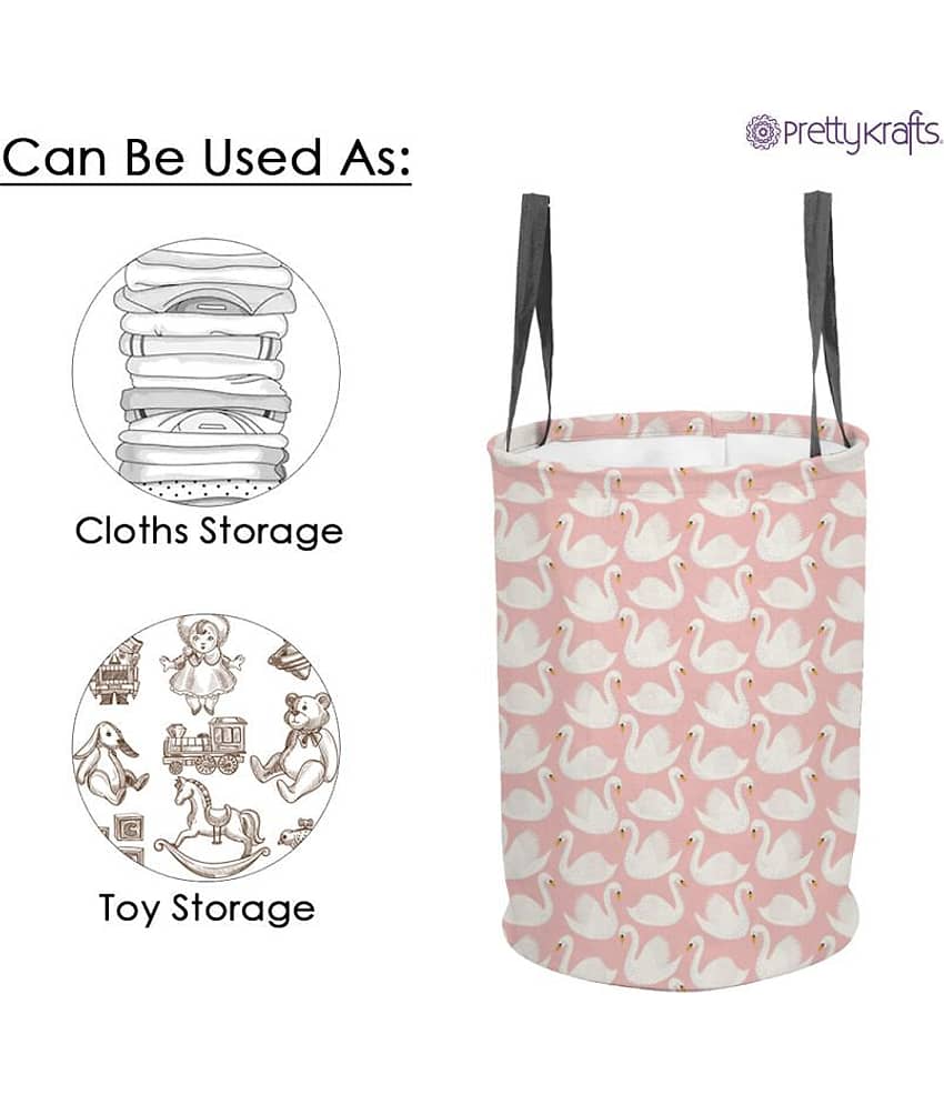 PrettyKrafts Laundry Basket for Clothes with Handles Round shape without lid (45 LTR) Pack of 2 view 2