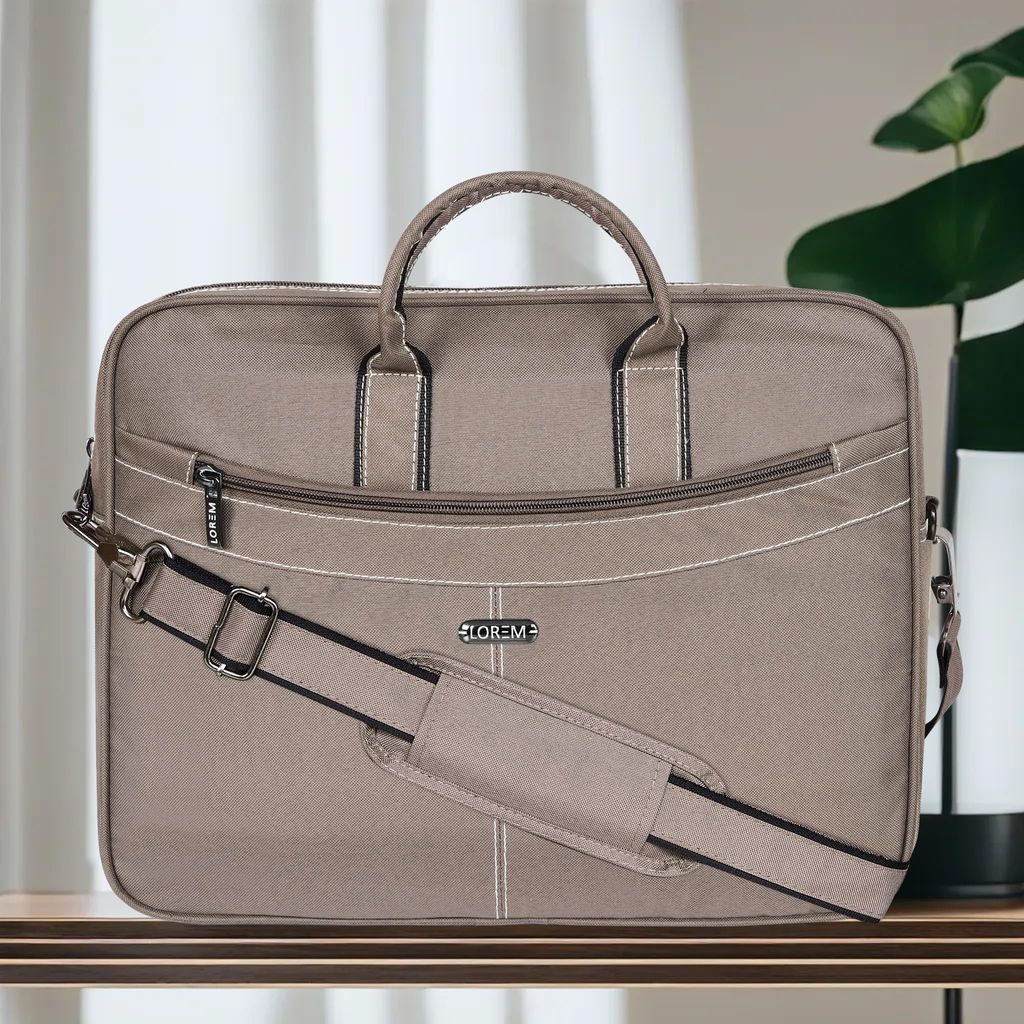 LOREM Tan Color Faux Leather 10L Laptop Messenger Bag For Men & Women BG14 view 2