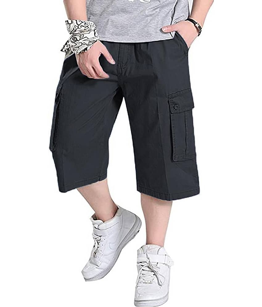 Reoutlook Black Denim Men's Three-Fourths ( Pack of 1 ) view 2