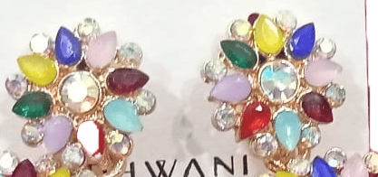 Multicolor Rhinestone Big Round Drop Earrings view 2
