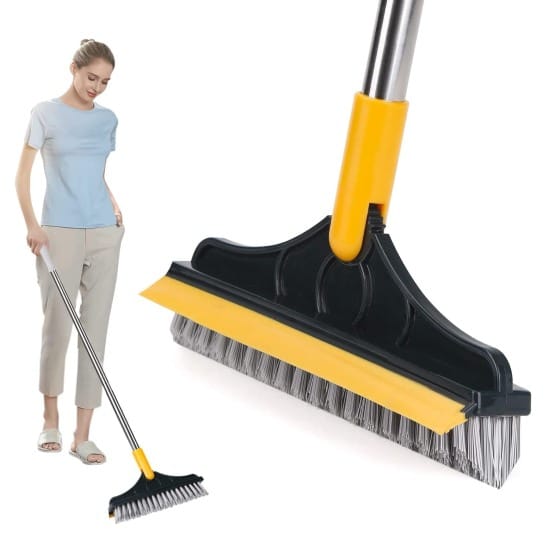 Heavy Duty 2-in-1 Bathroom Cleaning Brush with Built-in Squeegee & 120° Rotating Head – Wall & Floor Scrubber for Tiles, Glass, Corners & Hard-to-Reach Areas – Heavy Duty Bathroom Cleaning Tool & Cleaning Brush (Original Quality) view 2