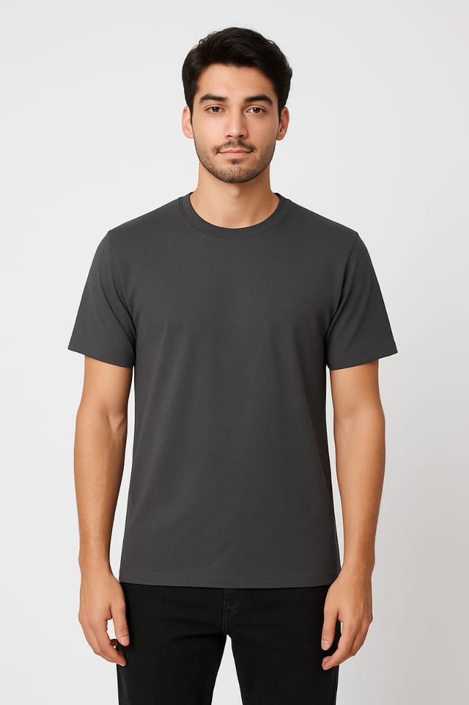 UV- Protected Bamboo Cotton Blend Regular Round Neck Tshirt view 2