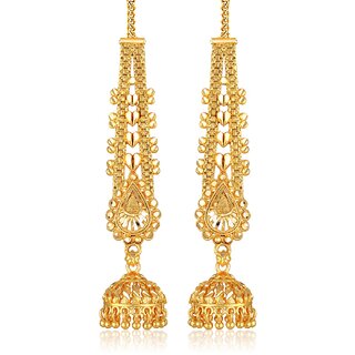Vivastri Top Trending Alloy Gold Plated Jhumki Earrings for Women & Girls [VIVA2437ERG] view 2