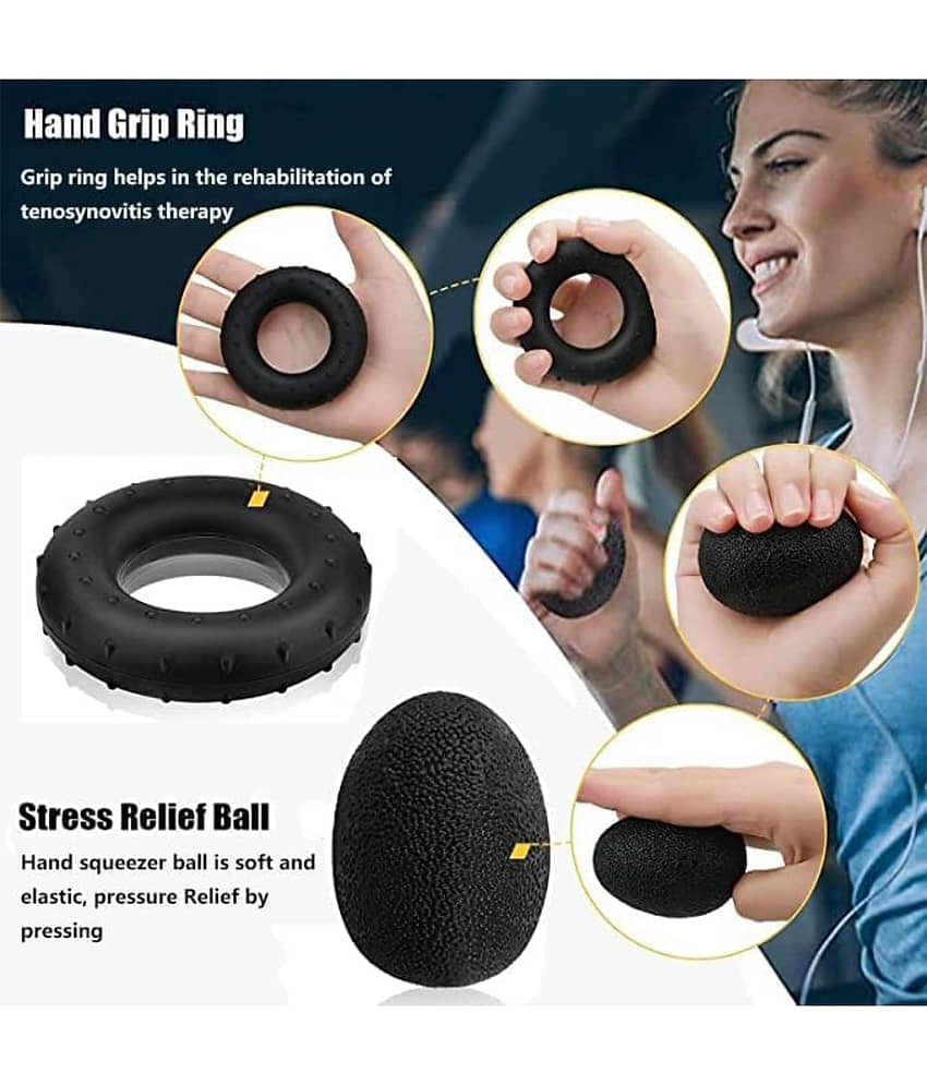 GEEO Hand Grip Strength Trainer, 5 PC Set Hand Grip Strengthener with Counter, Adjustable Resistance 5 to 60 kg, Non-Slip Gripper, Perfect for Athletes Fingure & Hand Exercising. view 2