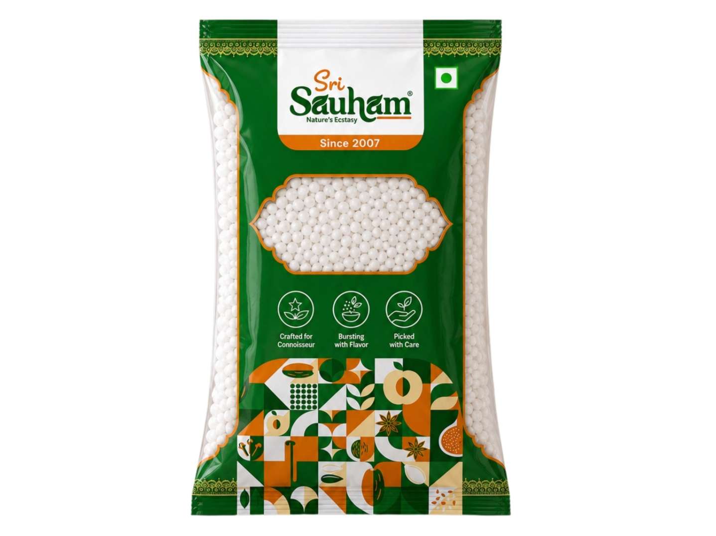 Sri Sauham Sabudana, Premium Tapioca Sago - 500g