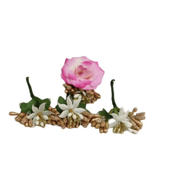 Artificial Rose Flower Hair Gajra Bun Juda Pin for Women view 2