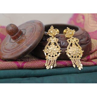 S L GOLD 1 Gram Micro Plated Flower Earring E6 view 2