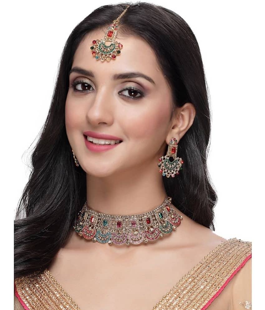 Sukkhi Multi Color Alloy Necklace Set ( Pack of 1 ) view 2