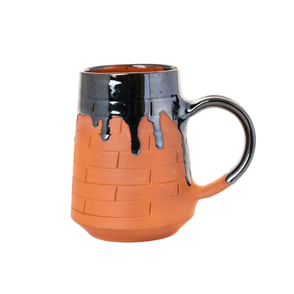 SOWPEACE Handcrafted Terracotta Beer Mug “Earthly beer” for kitchen and dining, premium artisan made utensils as serveware, for gift view 2