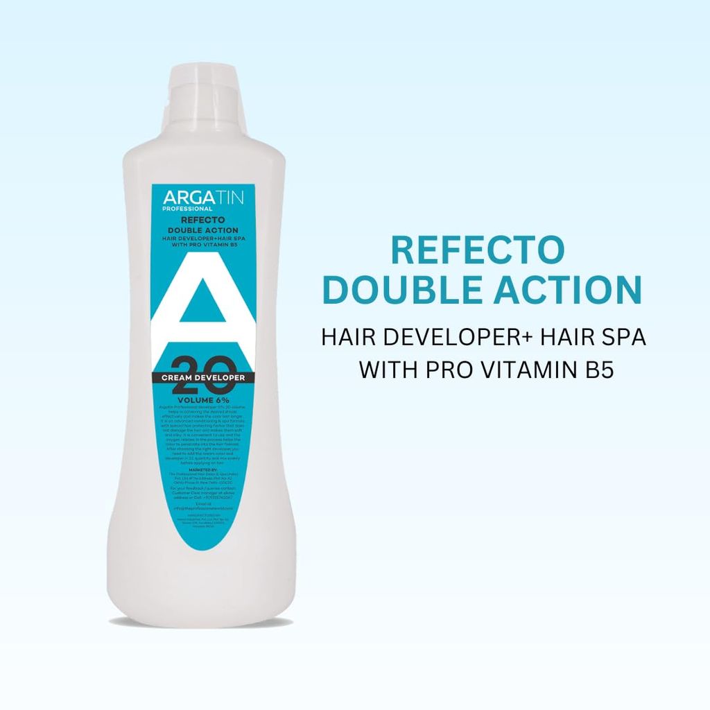 Professional Naturalis & Refecto Hair Color Developer 20 Volume 6% - 1000ml | Cream Developer for Hair Colour view 2
