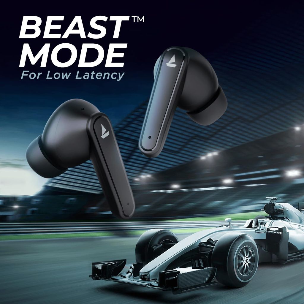 Boat Airdopes 115 in Ear TWS Earbuds with ENx & Beast Mode, Upto 24 Hrs Playback and ASAP Charge(Active Black) view 2