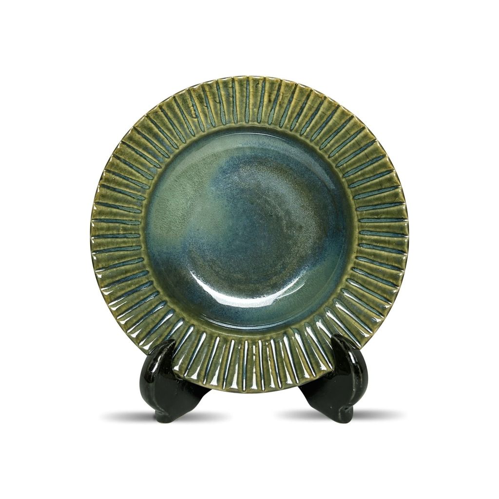 Ceramic Dining Emerald Green Ceramic Deep Pasta Plates Set of 2 view 2