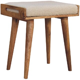 Boucle Cream Tray Style Footstool view 2