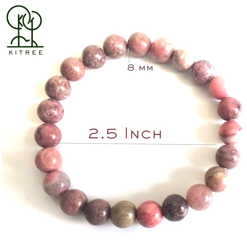 KITREE RHODONITE CRYSTAL BRACELET 8MM ROUND FOR UNISEX (MULTI COLOR) view 2
