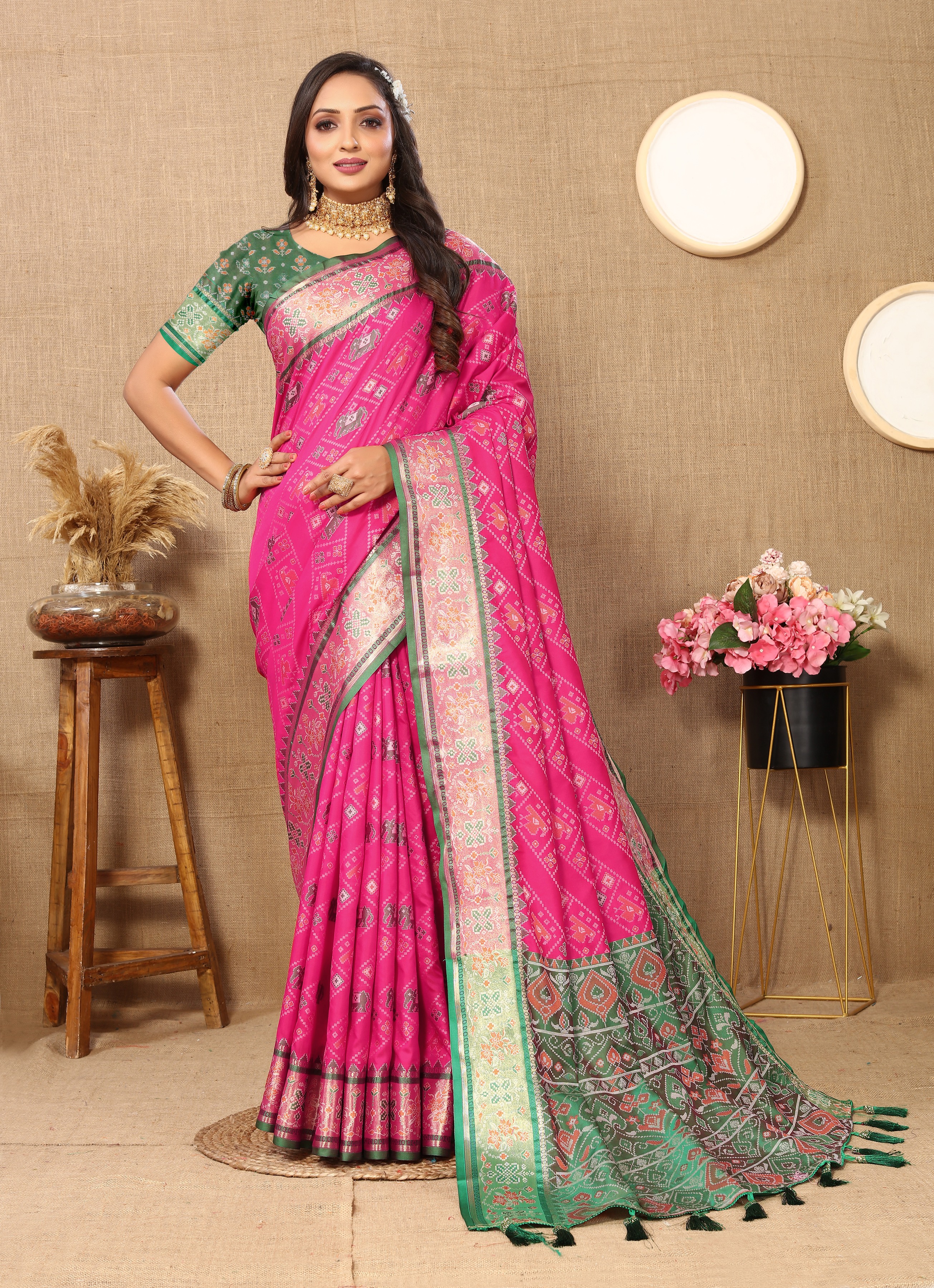 Soft Patola silk saree with Meenakari zari weaw... view 2
