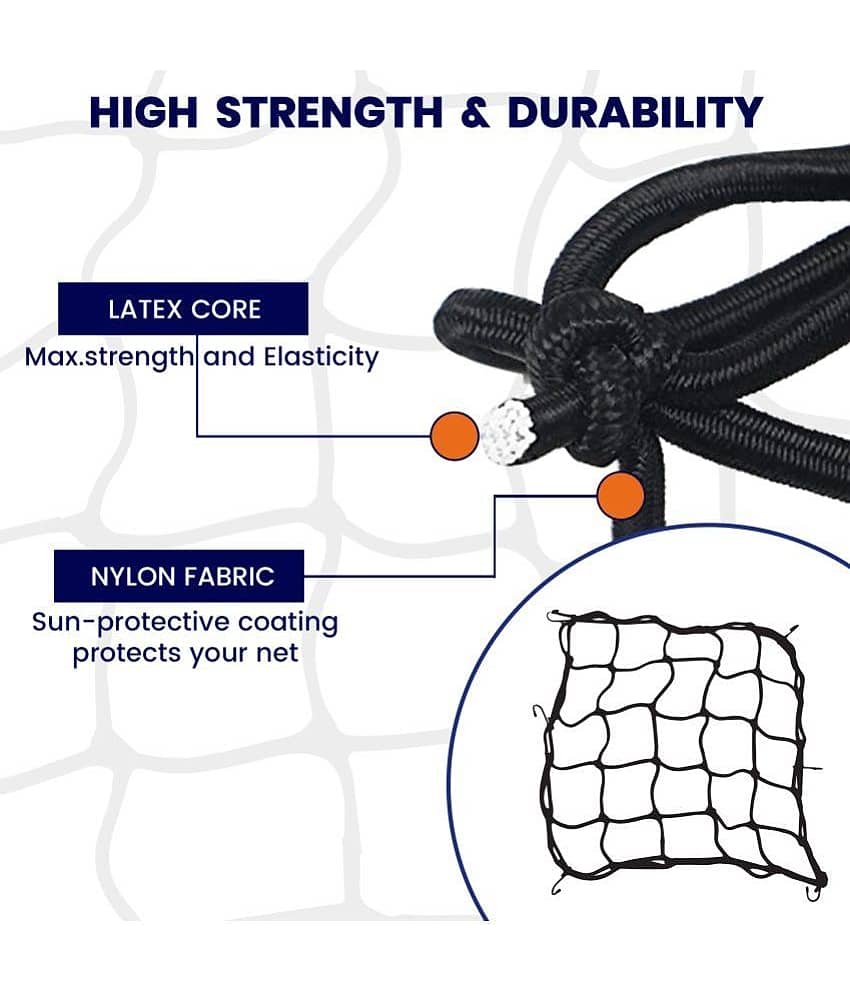 Grand Pitstop Cargo Net (38X38Cm) With Bungee Balls (8Inch) - 4Pcs- Black view 2