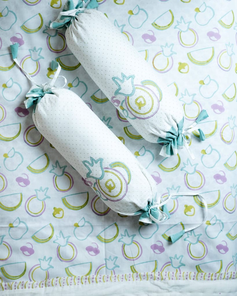 Juicy Fruit Print Pillow & Bolster Set by Aagaaz Jaipur view 2