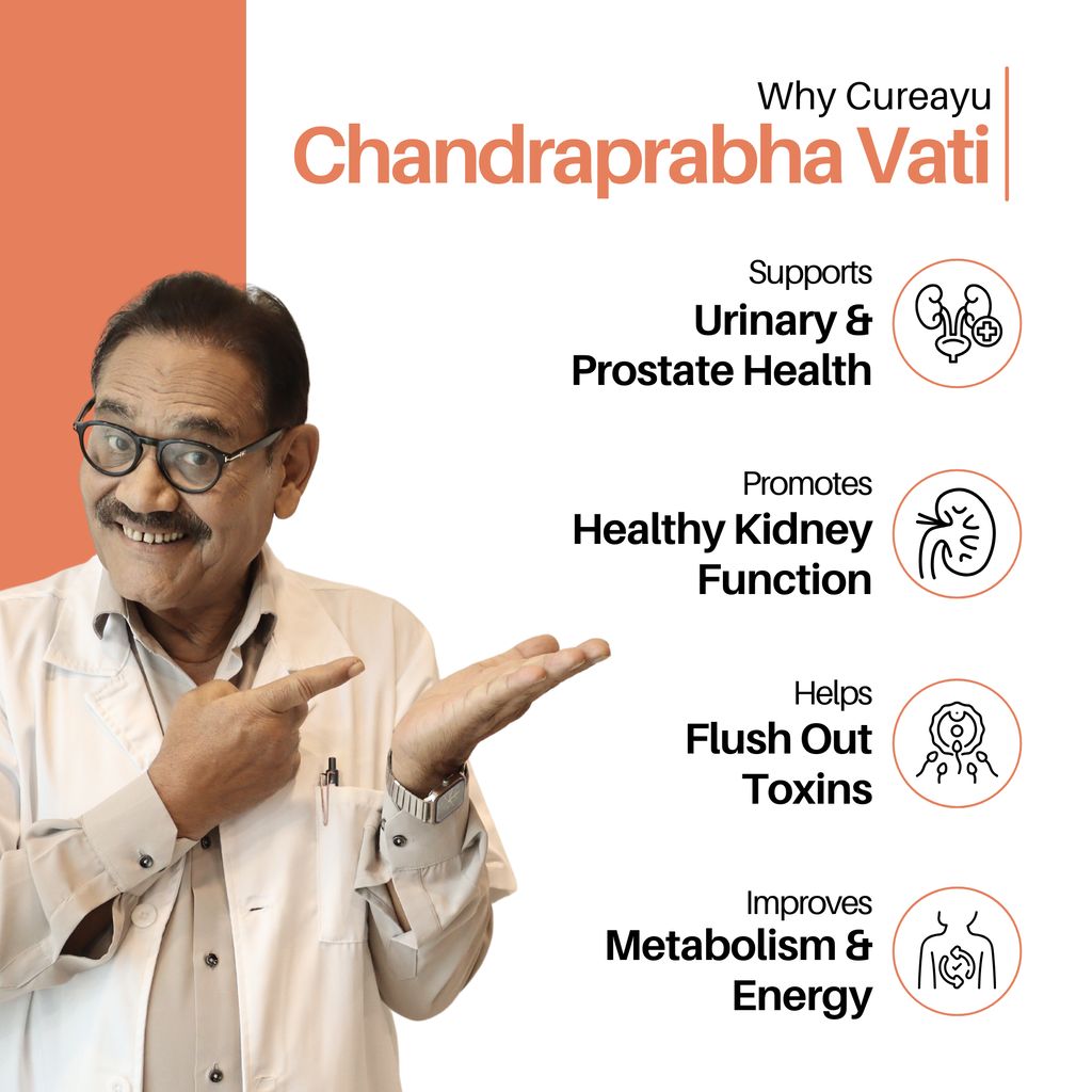 Cureayu Chandraprabha Vati Tablets| Ayurvedic Support for Kidney Health | Promotes Urinary Flow view 2