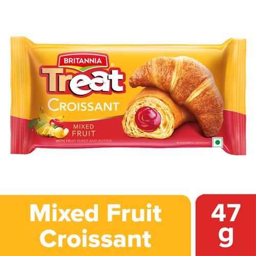 Britannia Treat Croissant - Mixed Fruit, soft, 100% Veg, 47 g