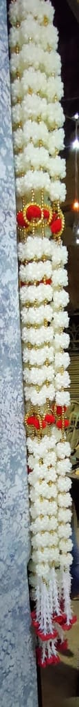 Artificial garlands with bell pack of 2| White | Size – 16 x 26 Inches |Mogra Jasmin view 2