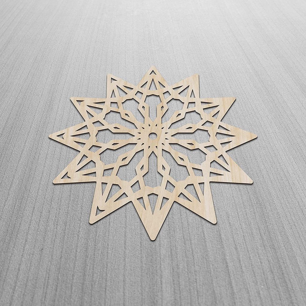 Haoser Mandala Wooden Wall Art, Whirl Look Lattice Abstarct Geometric, Birch Wood Plywood Rustic Wall Art Accent for Hallway Bedroom Living Room Cafes and Offices (Mandala Design-27_30CM) view 2