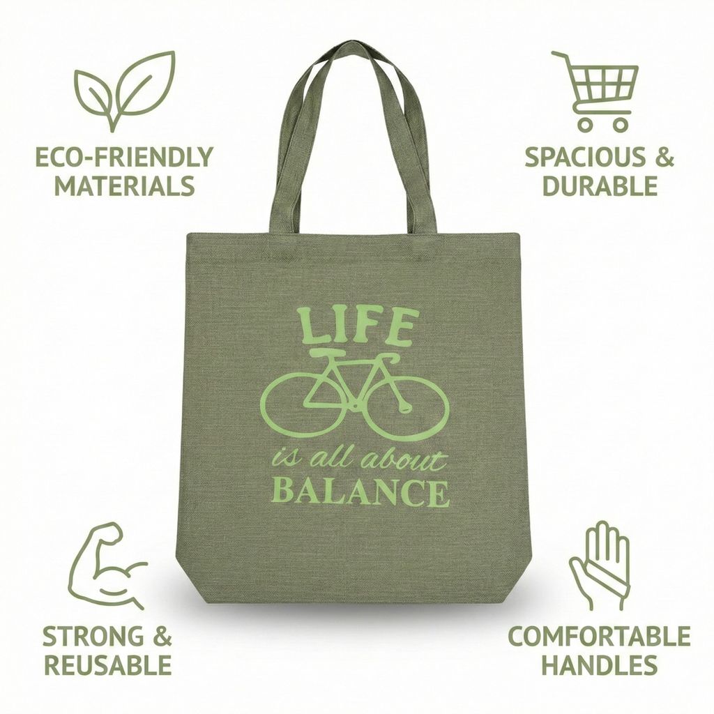 Premium Tote Bag with Zip Closure, Inside Lining & Pocket