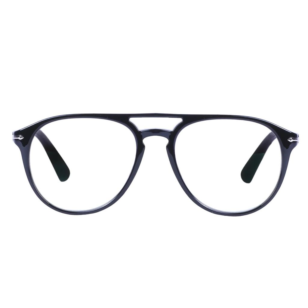 Jodykoes Premium Aviator Style Anti Glare Frame Eyeglasses Eyewear Spectacles (Black) view 2