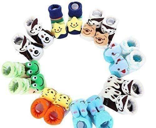 Clastik Cartoon Face Socks for Baby Girl and Boy (0-6 Months),Multicolor view 2