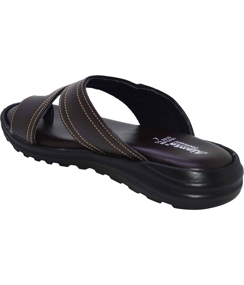 Ajanta - Brown Men's Leather Slipper view 2