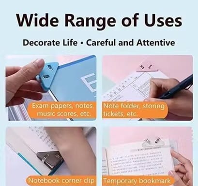5 Pcs Triangle Paper Clips & Bookmarks – Multi-Color Binder Clips for Documents & Office Use view 2