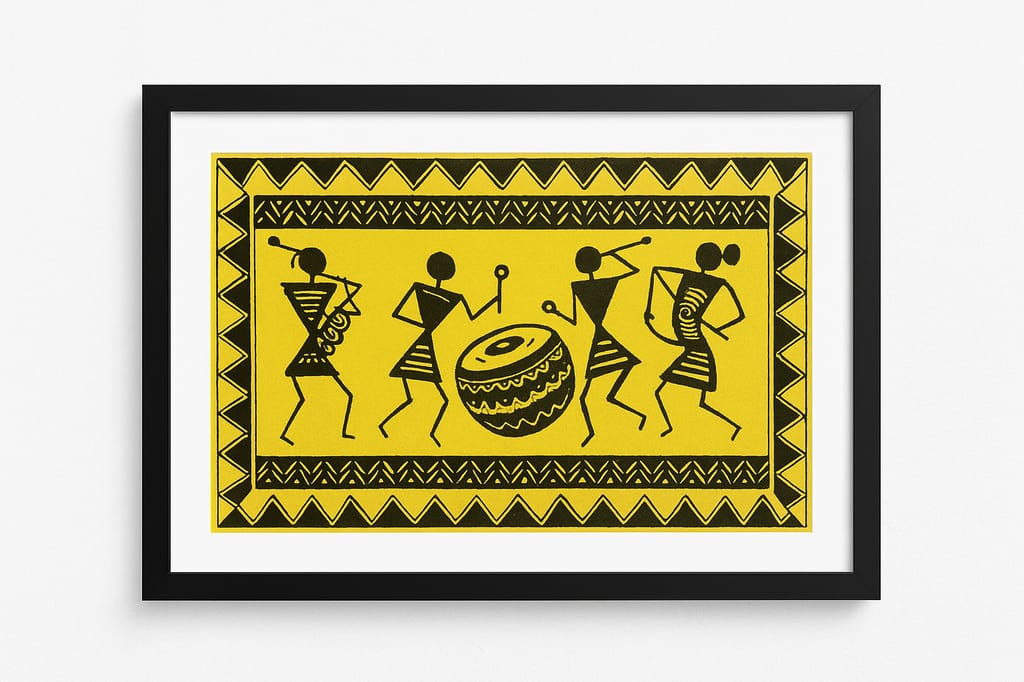 Varli Art : Golden Yellow Wall Art view 2