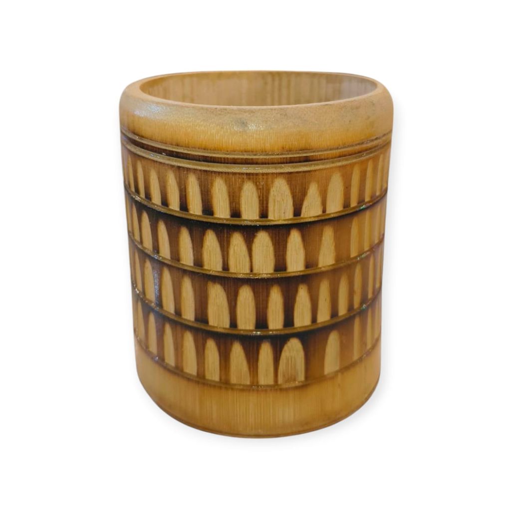 Hand-Carved Bamboo Pen Holder view 2