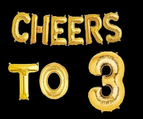 Partyzon Gold Cheers to Birthday Foil Balloon Combo Party Decoration for Anniversary Celebration 16 Inches view 2