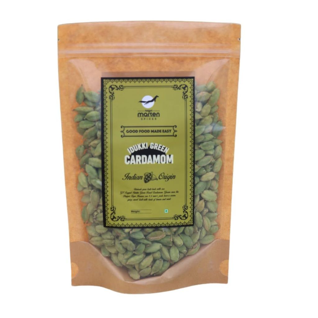 Nilgiri Marten Idukki Green Cardamom (Elaichi) 8.5 MM+ Cardamom pods, GiTagged