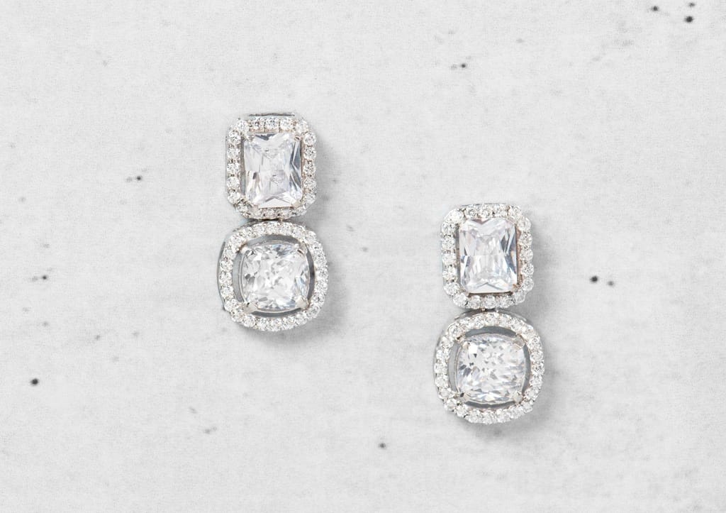 Tandem Solitaire Earrings view 2