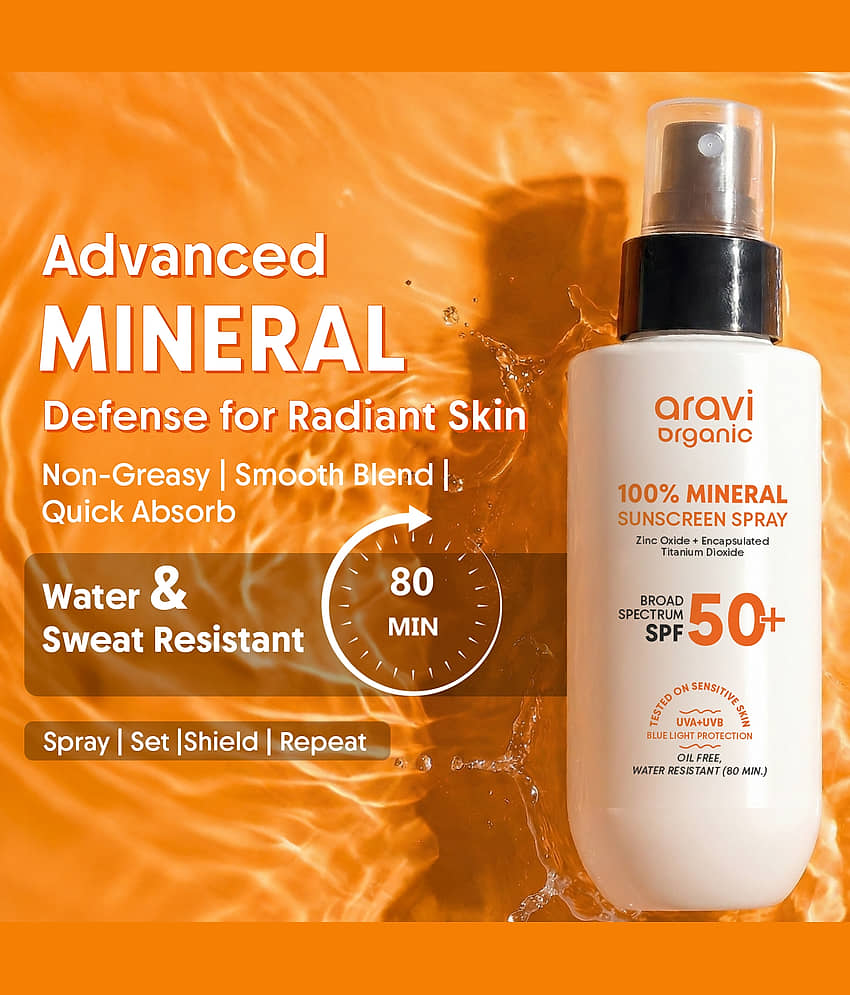 Aravi Organic SPF 50 Sunscreen Cream For All Skin Type ( Pack of 1 )