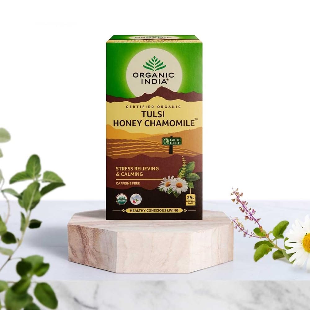 Organic India Tulsi -Pack of 25 Tea Bags (40 grams,Honey Chamomile) view 2